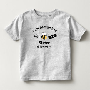 Pour Les Tous Petits Grande soeur Bumble Bee et l'aimer T-shirt gris
