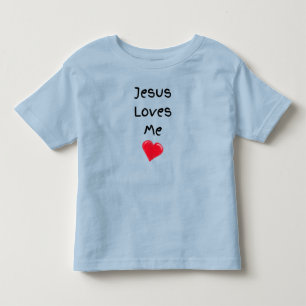 Pour Les Tous Petits Jesus Loves Me LDS T-shirt enfant en couleurs