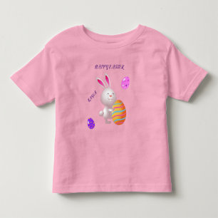 Pour Les Tous Petits Joyeux lapin de Pâques et t-shirt aux oeufs rayés.