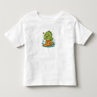 Pour Les Tous Petits Kawaii Surfing Dinosaur for Kids T-Shirt 🦖🏄‍♂️✨