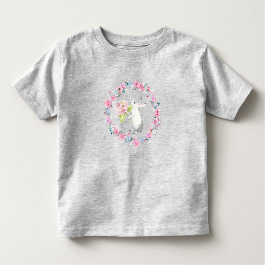 Pour Les Tous Petits Kids Gray Easter Bunny T-Shirt (Devant)