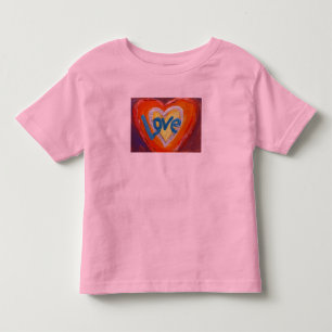 Pour Les Tous Petits Love Hearts Onduler Mot Inspirationnel Art T-Shirt