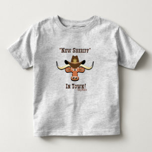 Pour Les Tous Petits Nouveau Sheriff En Ville, T-shirt Longhorn Toddler
