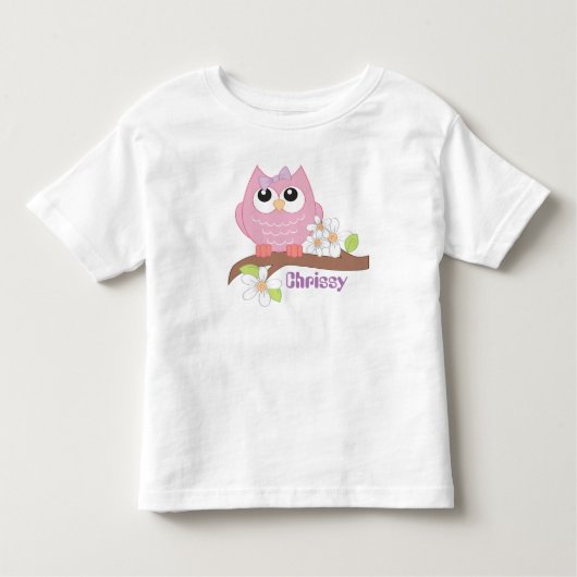 Pour Les Tous Petits Petit hibou ajouter le nom bébé filles t-shirt (Devant)