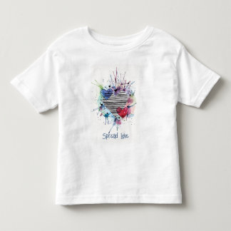 Pour Les Tous Petits T-shirt à motifs de cœurs mignons et lavis à l'aqu