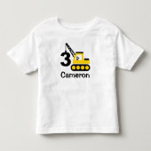 Pour Les Tous Petits T-Shirt anniversaire 3 ans garçon grue de construc (Devant)