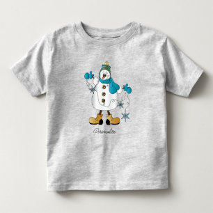 Pour Les Tous Petits T-shirt bleu Noël Snowman Toddler