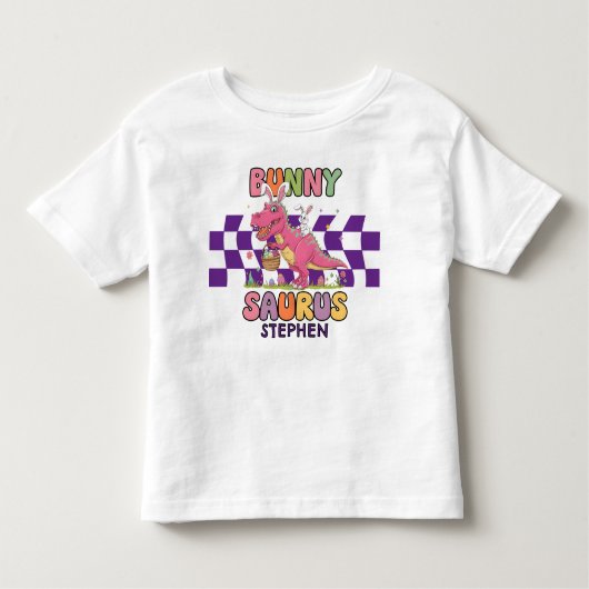 Pour Les Tous Petits T-shirt Bunny Dino-Saurus Toddler de Pâques (Devant)