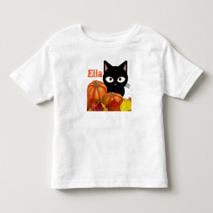 Pour Les Tous Petits T-shirt Chat noir Toddler Halloween personnalisabl