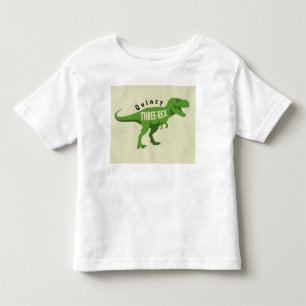 Pour Les Tous Petits T-shirt d'anniversaire de trois-rex avec un nom qu