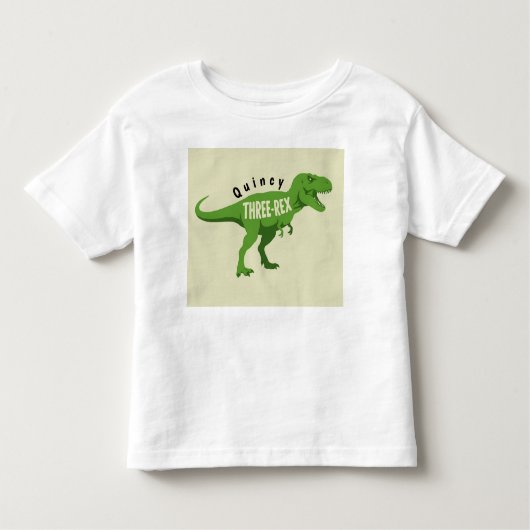 Pour Les Tous Petits T-shirt d'anniversaire de trois-rex avec un nom qu (Devant)