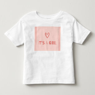 Pour Les Tous Petits T-shirt d'annonce de naissance de bébé fille Rose 