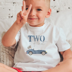 Pour Les Tous Petits T-shirt de fête d'anniversaire TWO Fast Navy Blue