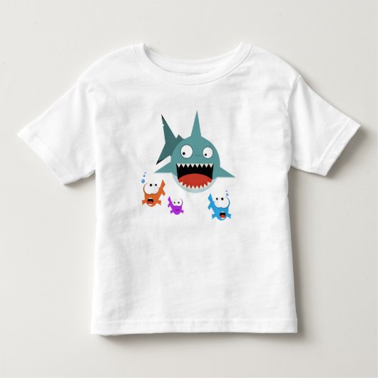 Pour Les Tous Petits T-shirt d'enfant en bas âge d'amusement de requin (Devant)