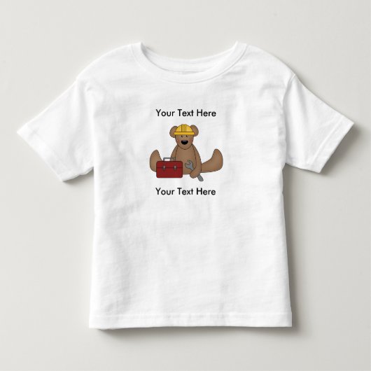 Pour Les Tous Petits T-shirt fait sur commande de construction d'ours (Devant)