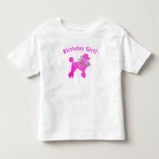Pour Les Tous Petits T-Shirt Fille Anniversaire Caniche Rose (Devant)