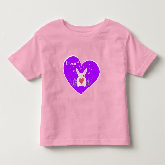 Pour Les Tous Petits T-Shirt Lapin avec des Cœurs (Devant)