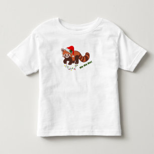 Pour Les Tous Petits T-shirt Panda rouge de Noël personnalisable