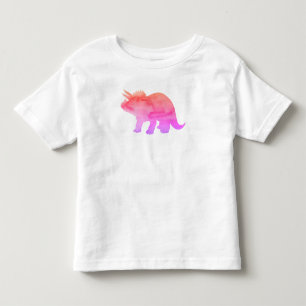 Pour Les Tous Petits T-shirt Peinture Arc-en-ciel rose Dinosaure