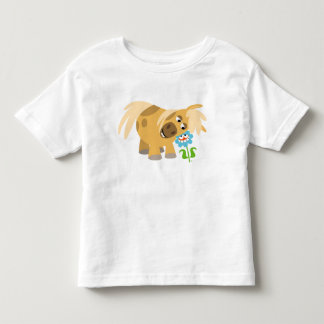 Pour Les Tous Petits T-shirt Pony et Flower Cartoon