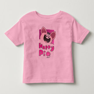 Pour Les Tous Petits T-shirt porcin de bande dessinée heureuse heureuse