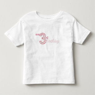 Pour Les Tous Petits T-shirt rose de joyeux 3ème anniversaire