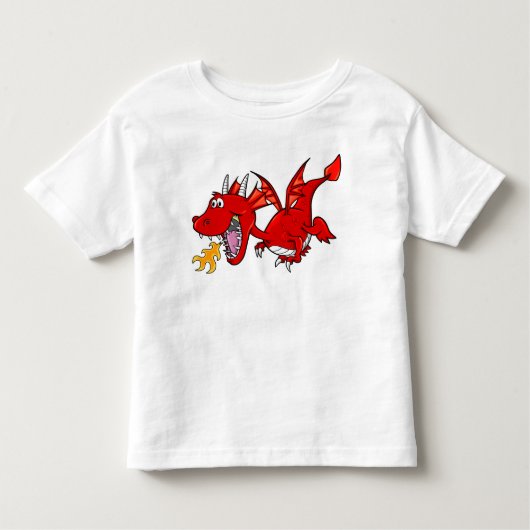 Pour Les Tous Petits T-shirt rouge de dragon de bébé (Devant)