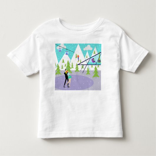 Pour Les Tous Petits T-shirt Station de ski d'hiver (Devant)