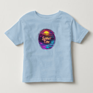 Pour Les Tous Petits T-shirt Sunset Retro animé "Heure d'été"