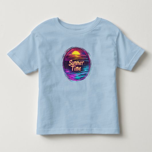Pour Les Tous Petits T-shirt Sunset Retro animé "Heure d'été" (Devant)