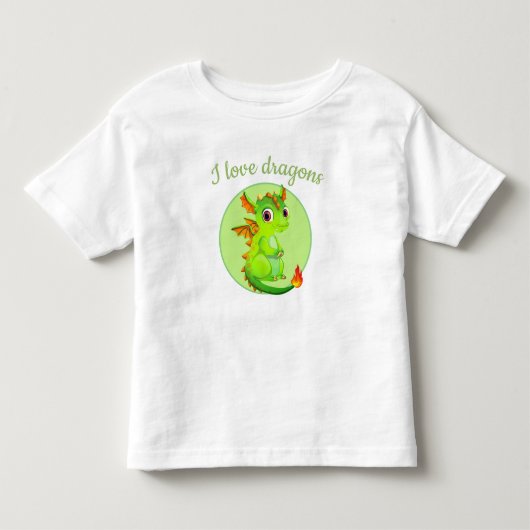 Pour Les Tous Petits T-shirt Toddler Dragon Vert (Devant)