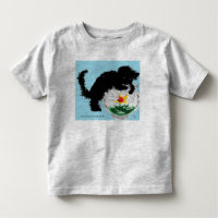 Todlers T-Shirt Chat avec bol de poisson