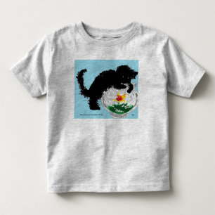 Pour Les Tous Petits Todlers T-Shirt Chat avec bol de poisson
