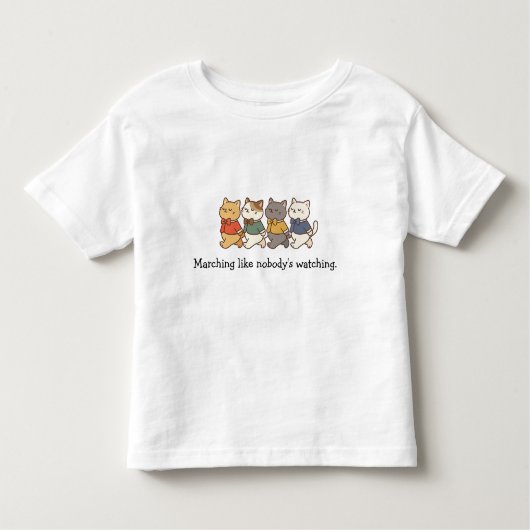 Pour Les Tous Petits Wonky Zoo Marching Cats Toddler T-Shirt (Devant)