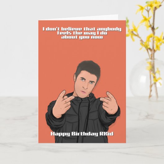 Pour lui drôle Liam carte d'anniversaire (Fleur jaune)
