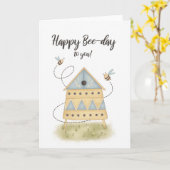 Pour lui ou son mignon Bee Hive Pun Carte d'Annive (Fleur jaune)