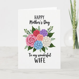 Pour ma femme Carte de bouquet de la fête des mère