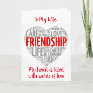 POUR MA FEMME SUR LA CARTE DE JOUR DE VALENTINE