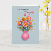 Pour ma fille Élégante carte de fête des mères (Fleur jaune)