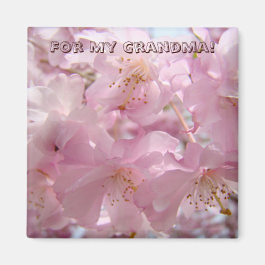 Pour ma grand-mère ! aimant Fleurs d'arbre rose Fl (Devant)