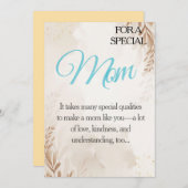 “Pour ma maman spéciale – Carte de reconnaissance  (Devant / Derrière)