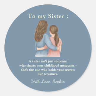Pour Ma Soeur – Autocollant Photo Rond Classique