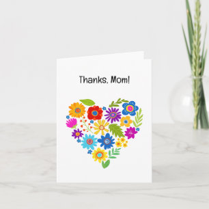 Pour Maman Belle Carte de remerciements de coeur F
