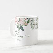 Pour maman Blush Rose Floral Coffee Mug (Devant gauche)