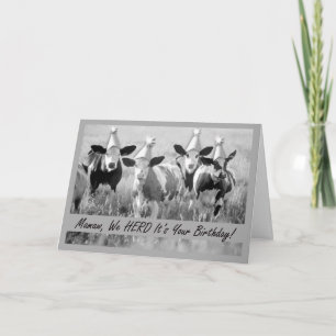 Pour Mamaw Carte drôle d'anniversaire de vaches