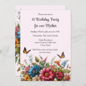 Pour Mère Bonne Invitation Fête Anniversaire (Devant / Derrière)