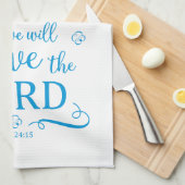 "Pour moi et ma maison" Torchons de cuisine (Bleu) (Quart Plié)