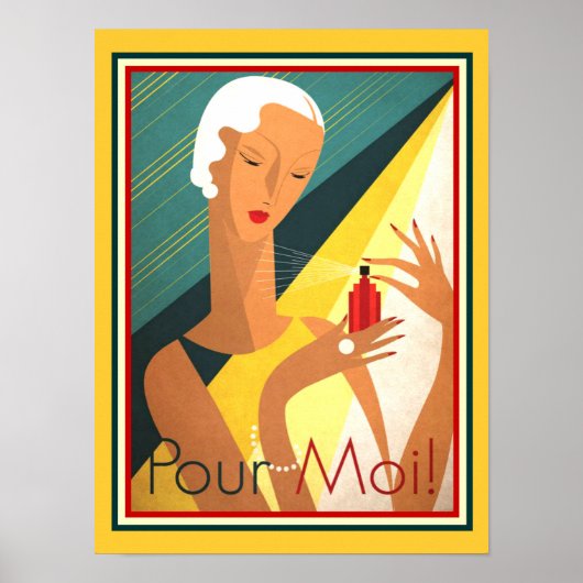 Pour Moi French Deco parfum ad 12 x 16 Poster (Voorkant)