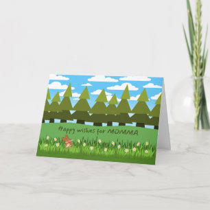 Pour Momma Anniversaire Mignonne lapin avec carte 