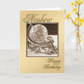 Pour Nephew, une carte d'anniversaire traditionnel (Fleur jaune)